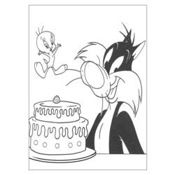 Dibujo para colorear: Tweety and Sylvester (Dibujos animados) #29270 - Dibujos para Colorear e Imprimir Gratis