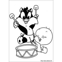Dibujo para colorear: Tweety and Sylvester (Dibujos animados) #29272 - Dibujos para Colorear e Imprimir Gratis