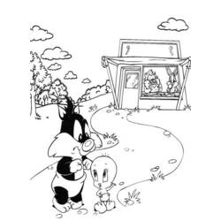 Dibujo para colorear: Tweety and Sylvester (Dibujos animados) #29285 - Dibujos para Colorear e Imprimir Gratis