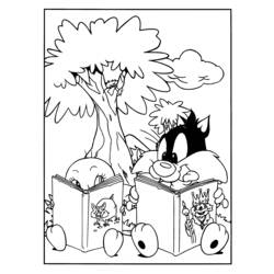 Dibujo para colorear: Tweety and Sylvester (Dibujos animados) #29322 - Dibujos para Colorear e Imprimir Gratis