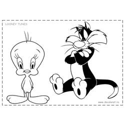 Dibujo para colorear: Tweety and Sylvester (Dibujos animados) #29412 - Dibujos para Colorear e Imprimir Gratis