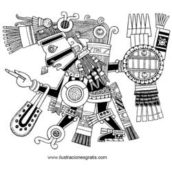 Dibujo para colorear: Mitología azteca (Dioses y diosas) #111535 - Dibujos para Colorear e Imprimir Gratis