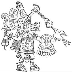 Dibujo para colorear: Mitología azteca (Dioses y diosas) #111539 - Dibujos para Colorear e Imprimir Gratis