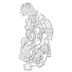 Dibujo para colorear: Mitología azteca (Dioses y diosas) #111592 - Dibujos para Colorear e Imprimir Gratis