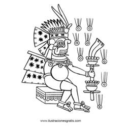 Dibujo para colorear: Mitología azteca (Dioses y diosas) #111599 - Dibujos para Colorear e Imprimir Gratis