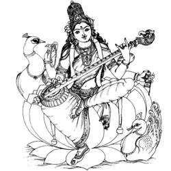 Dibujo para colorear: Mitología hindú (Dioses y diosas) #109261 - Dibujos para Colorear e Imprimir Gratis