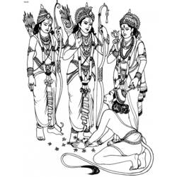 Dibujo para colorear: Mitología hindú (Dioses y diosas) #109295 - Dibujos para Colorear e Imprimir Gratis