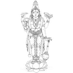 Dibujo para colorear: Mitología hindú (Dioses y diosas) #109298 - Dibujos para Colorear e Imprimir Gratis
