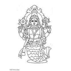 Dibujo para colorear: Mitología hindú (Dioses y diosas) #109413 - Dibujos para Colorear e Imprimir Gratis