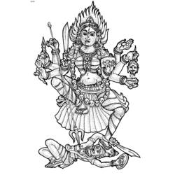 Dibujo para colorear: Mitología hindú (Dioses y diosas) #109418 - Dibujos para Colorear e Imprimir Gratis