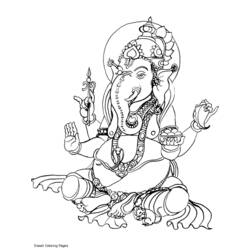 Dibujo para colorear: Mitología hindú (Dioses y diosas) #109437 - Dibujos para Colorear e Imprimir Gratis