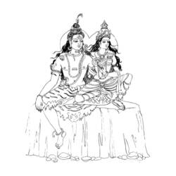 Dibujo para colorear: Mitología hindú (Dioses y diosas) #109467 - Dibujos para Colorear e Imprimir Gratis