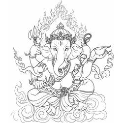 Dibujo para colorear: Mitología hindú (Dioses y diosas) #109539 - Dibujos para Colorear e Imprimir Gratis