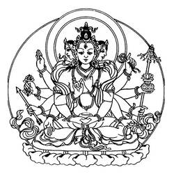 Dibujo para colorear: Mitología hindú: Buda (Dioses y diosas) #89544 - Dibujos para Colorear e Imprimir Gratis
