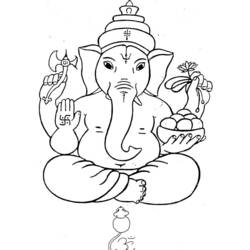 Dibujo para colorear: Mitología hindú: Ganesh (Dioses y diosas) #96850 - Dibujos para Colorear e Imprimir Gratis