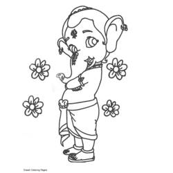 Dibujo para colorear: Mitología hindú: Ganesh (Dioses y diosas) #96852 - Dibujos para Colorear e Imprimir Gratis