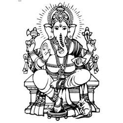 Dibujo para colorear: Mitología hindú: Ganesh (Dioses y diosas) #96854 - Dibujos para Colorear e Imprimir Gratis