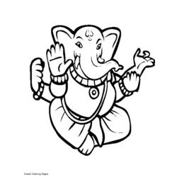Dibujo para colorear: Mitología hindú: Ganesh (Dioses y diosas) #96855 - Dibujos para Colorear e Imprimir Gratis