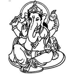Dibujo para colorear: Mitología hindú: Ganesh (Dioses y diosas) #96860 - Dibujos para Colorear e Imprimir Gratis
