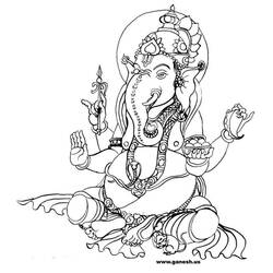 Dibujo para colorear: Mitología hindú: Ganesh (Dioses y diosas) #96861 - Dibujos para Colorear e Imprimir Gratis