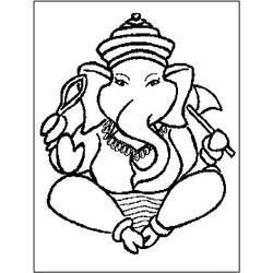 Dibujo para colorear: Mitología hindú: Ganesh (Dioses y diosas) #96863 - Dibujos para Colorear e Imprimir Gratis