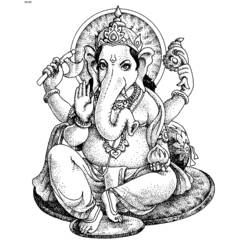 Dibujo para colorear: Mitología hindú: Ganesh (Dioses y diosas) #96864 - Dibujos para Colorear e Imprimir Gratis