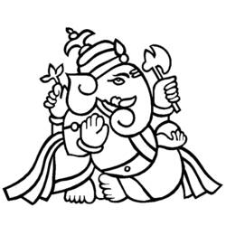 Dibujo para colorear: Mitología hindú: Ganesh (Dioses y diosas) #96867 - Dibujos para Colorear e Imprimir Gratis
