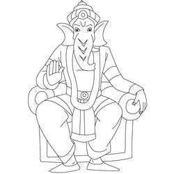 Dibujo para colorear: Mitología hindú: Ganesh (Dioses y diosas) #96868 - Dibujos para Colorear e Imprimir Gratis