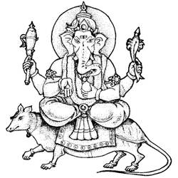 Dibujo para colorear: Mitología hindú: Ganesh (Dioses y diosas) #96876 - Dibujos para Colorear e Imprimir Gratis