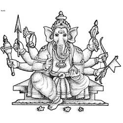 Dibujo para colorear: Mitología hindú: Ganesh (Dioses y diosas) #96894 - Dibujos para Colorear e Imprimir Gratis