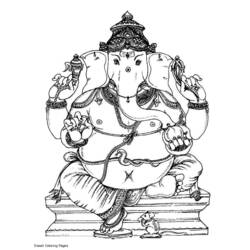 Dibujo para colorear: Mitología hindú: Ganesh (Dioses y diosas) #96897 - Dibujos para Colorear e Imprimir Gratis