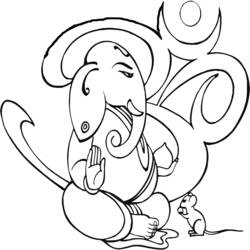 Dibujo para colorear: Mitología hindú: Ganesh (Dioses y diosas) #96924 - Dibujos para Colorear e Imprimir Gratis