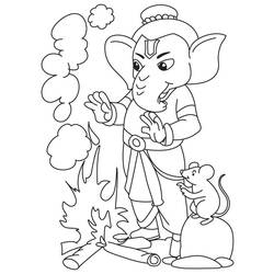 Dibujo para colorear: Mitología hindú: Ganesh (Dioses y diosas) #96929 - Dibujos para Colorear e Imprimir Gratis