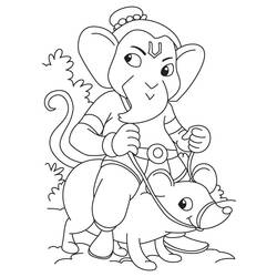 Dibujo para colorear: Mitología hindú: Ganesh (Dioses y diosas) #97025 - Dibujos para Colorear e Imprimir Gratis
