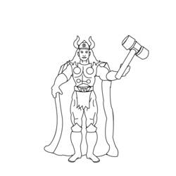 Dibujo para colorear: Mitología nórdica (Dioses y diosas) #110706 - Dibujos para Colorear e Imprimir Gratis