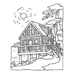 Dibujo para colorear: Cabaña (Edificios y Arquitectura) #169896 - Dibujos para Colorear e Imprimir Gratis
