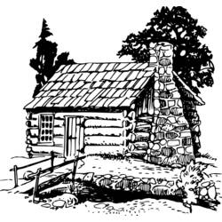 Dibujo para colorear: Cabaña (Edificios y Arquitectura) #169917 - Dibujos para Colorear e Imprimir Gratis