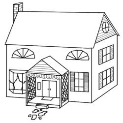 Dibujo para colorear: Casa (Edificios y Arquitectura) #64657 - Dibujos para Colorear e Imprimir Gratis