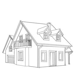 Dibujo para colorear: Casa (Edificios y Arquitectura) #64695 - Dibujos para Colorear e Imprimir Gratis