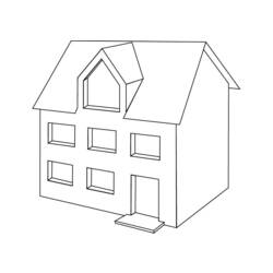 Dibujo para colorear: Casa (Edificios y Arquitectura) #64747 - Dibujos para Colorear e Imprimir Gratis