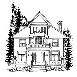 Dibujo para colorear: Casa (Edificios y Arquitectura) #66509 - Dibujos para Colorear e Imprimir Gratis