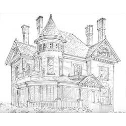 Dibujo para colorear: Casa (Edificios y Arquitectura) #66580 - Dibujos para Colorear e Imprimir Gratis