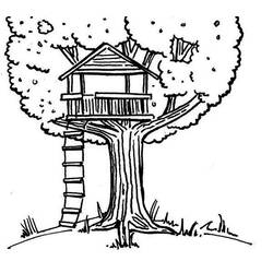 Dibujos para colorear: Casa del árbol - Dibujos para Colorear e Imprimir Gratis