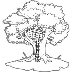 Dibujo para colorear: Casa del árbol (Edificios y Arquitectura) #66029 - Dibujos para Colorear e Imprimir Gratis