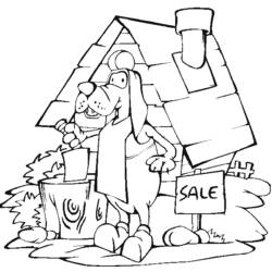 Dibujo para colorear: Caseta del perro (Edificios y Arquitectura) #62375 - Dibujos para Colorear e Imprimir Gratis
