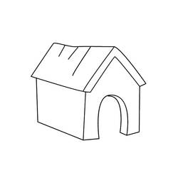 Dibujo para colorear: Caseta del perro (Edificios y Arquitectura) #62394 - Dibujos para Colorear e Imprimir Gratis