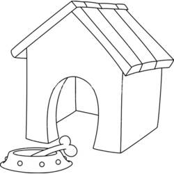Dibujo para colorear: Caseta del perro (Edificios y Arquitectura) #62432 - Dibujos para Colorear e Imprimir Gratis