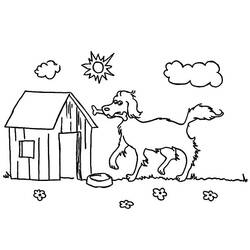 Dibujo para colorear: Caseta del perro (Edificios y Arquitectura) #62483 - Dibujos para Colorear e Imprimir Gratis
