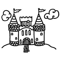 Dibujo para colorear: Castillo (Edificios y Arquitectura) #62033 - Dibujos para Colorear e Imprimir Gratis