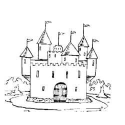 Dibujo para colorear: Castillo (Edificios y Arquitectura) #62092 - Dibujos para Colorear e Imprimir Gratis